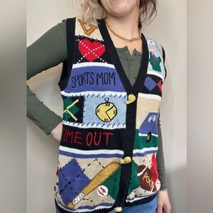Eagles Eye Collectibles Vintage Sports Mom Hockey Football Golf Button Up Vest